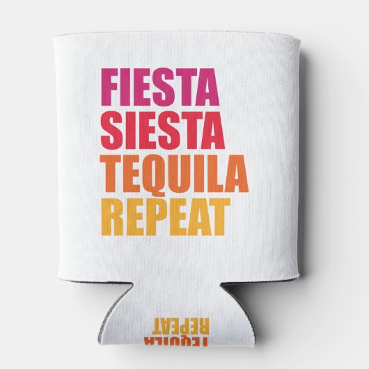 Fiesta, Siesta, Tequila Bachelorette Vakantie Blikjeskoeler (Achterkant)