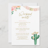 Fiesta Siesta Tequila Repat Bachelorette Party Kaart (Achterkant)