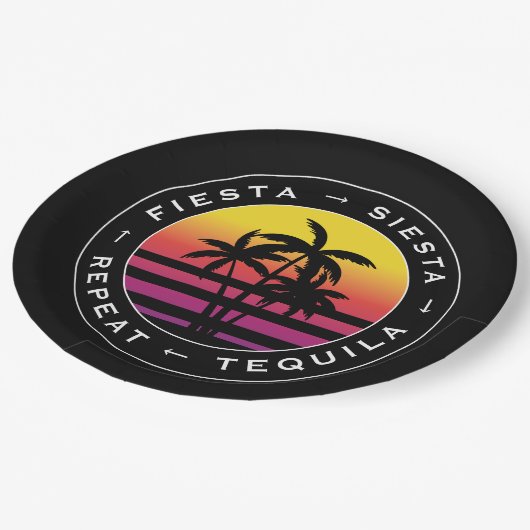 Fiesta Siesta Tequila Repat Bachelorette Party Papieren Bordje (Gekanteld)