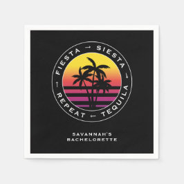 Fiesta Siesta Tequila Repat Bachelorette Party Servet