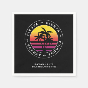 Fiesta Siesta Tequila Repat Bachelorette Party Servet