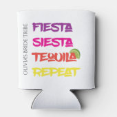 Fiesta Siesta Tequila Repeat Bachelorette Blikjeskoeler (Achterkant)