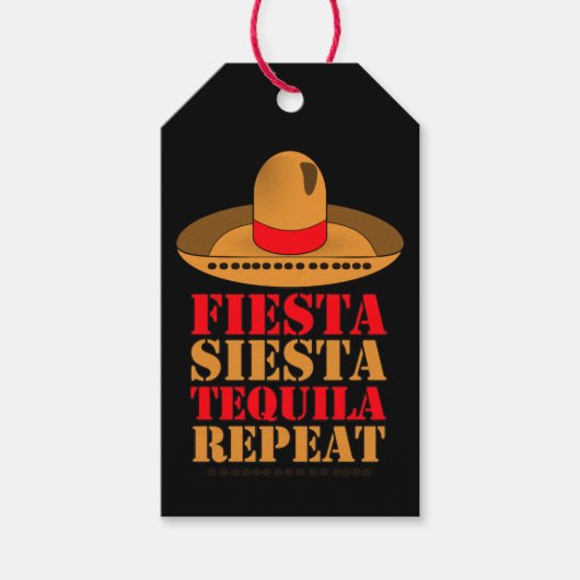 Fiesta Siesta Tequila Repeat Cadeaulabel (Voorkant)