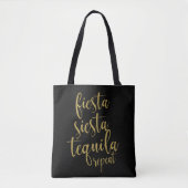 Fiesta Siesta Tequila Repeat Glitter Bachelorette Tote Bag (Voorkant)