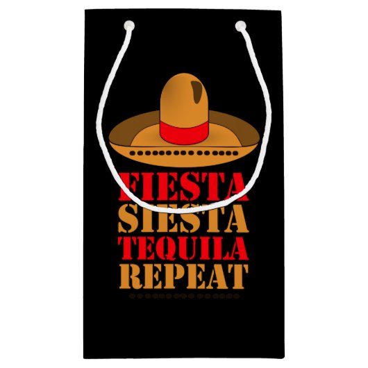 Fiesta Siesta Tequila Repeat Klein Cadeauzakje (Achterkant)