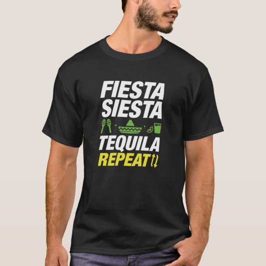 Fiesta Siesta Tequila Repeat T-shirt (Voorkant)