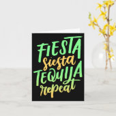 Fiesta Siesta Tequila Repeat T-shirt Kaart (Gele Bloem)