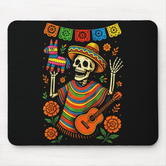 Fiesta skelet - cinco de mayo feest art Fiesta s Muismat (Voorkant)