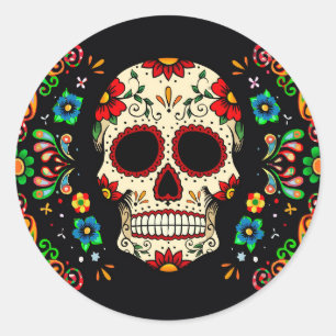 Fiesta Skull Ronde Sticker