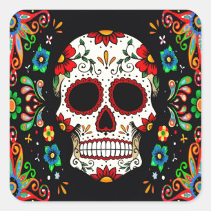 Fiesta Skull Vierkante Sticker