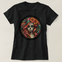 Fiesta Skull Women's Tee - Orange & Teal T-shirt