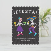 Fiesta Skulls Party Uitnodiging (Staand voorkant)