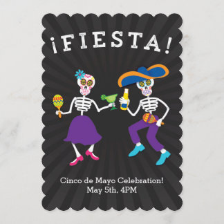 Fiesta Skulls Party Uitnodiging