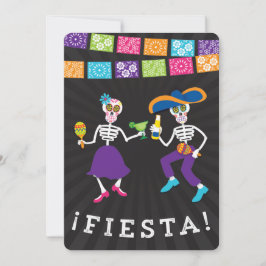 Fiesta Skulls Party Uitnodiging met banners