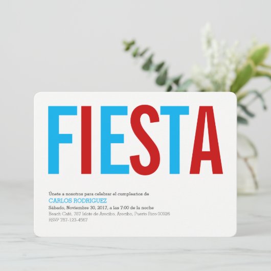 Fiesta: Sky: Uitnodiging tot aanvinding van de vla (Staand voorkant)