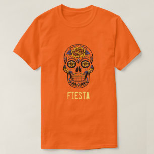 Fiesta slogan Mexicaanse schedeldag van de dode pa T-shirt