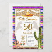 Fiesta Sorpresa Mexican Charro Birthday Uitnodigin Kaart (Voorkant)