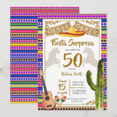 Fiesta Sorpresa Mexican Charro Birthday Uitnodigin Kaart (Voorkant / Achterkant)