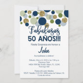 Fiesta sorpresa, uitnodiging voor mannelijke verja (Voorkant)