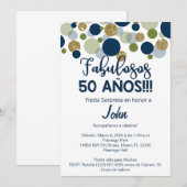 Fiesta sorpresa, uitnodiging voor mannelijke verja (Voorkant / Achterkant)