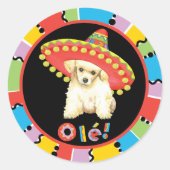 Fiesta Speelgoed Poodle Ronde Sticker (Voorkant)