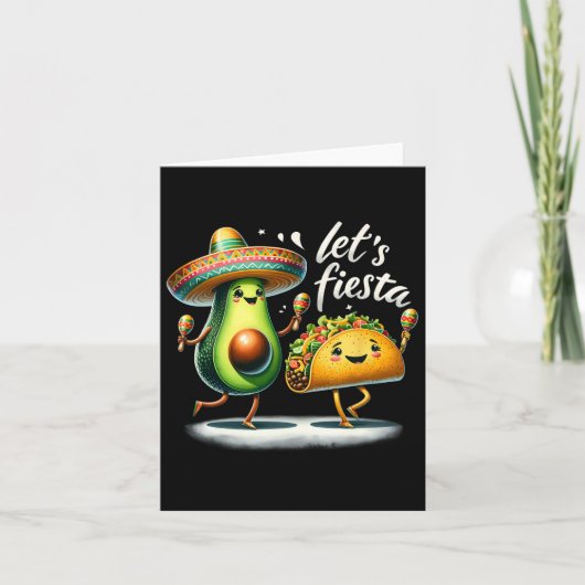 Fiesta Squad Avocado Tacos Let's Fiesta Funny Cinc Kaart (Voorkant)