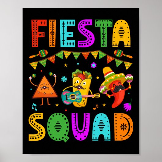 Fiesta Squad Cinco de Mayo Feest Mexicaans Festiva Poster (Voorkant)