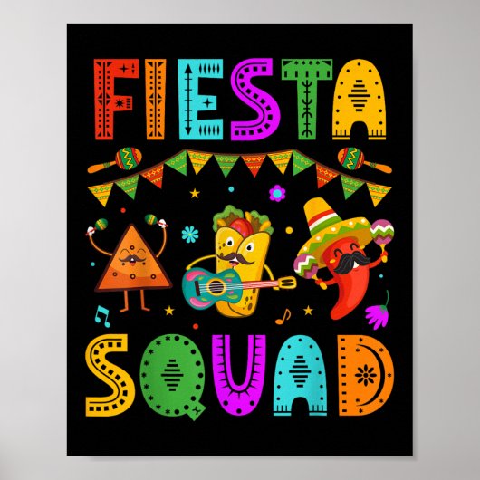 Fiesta Squad Cinco de Mayo Feest Mexicaans Festiva Poster (Voorkant)