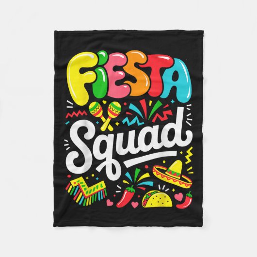 Fiesta Squad Cinco de Mayo laat Fiesta Mexicaans m Fleece Deken (Voorkant)