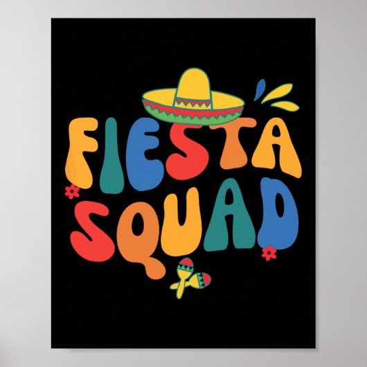 Fiesta Squad Cinco de Mayo Let's Fiesta Mexicaanse Poster (Voorkant)
