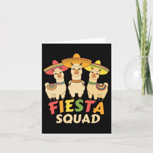 Fiesta Squad Cinco De Mayo Llama Let's Fiesta Mexi Kaart (Voorkant)