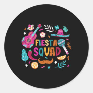 Fiesta Squad Cinco De Mayo Mexicaanse Party Matchi Ronde Sticker