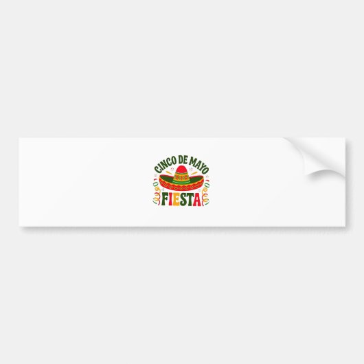 Fiesta Squad Cinco De Mayo Mexican Sombrero Bumpersticker (Voorkant)