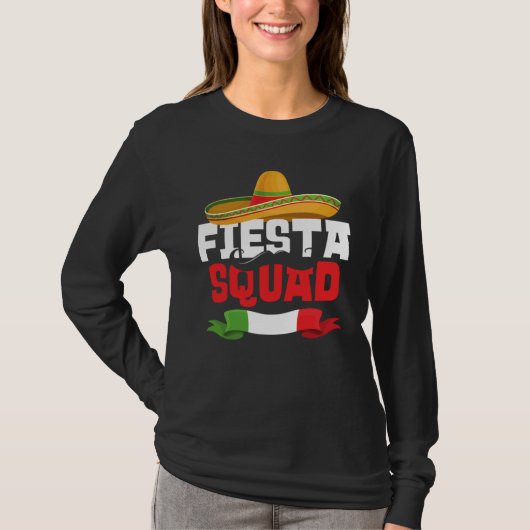 Fiesta Squad  Cinco De Mayo Mexican Sombrero Match T-shirt (Voorkant)