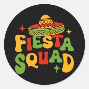 Fiesta Squad Cinco De Mayo Sombrero Family Matchin Ronde Sticker