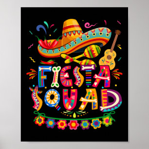 Fiesta Squad Cinco de Mayo T-shirt Mexicaanse part Poster