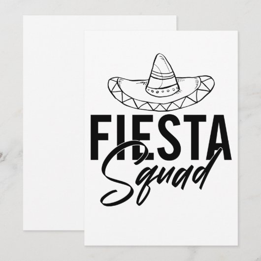 Fiesta Squad Fiesta Bachelorette Party Shirten, 1/ Feestdagenkaart (Voorkant / Achterkant)