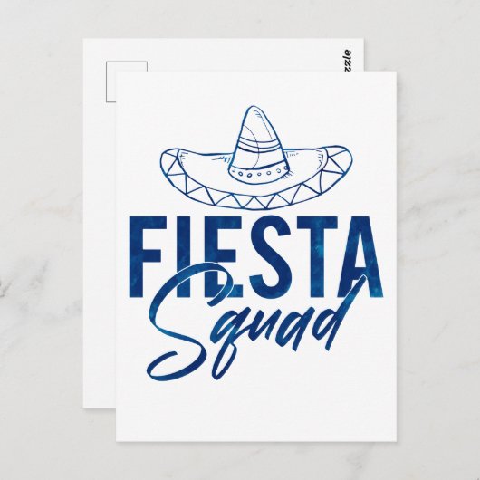 Fiesta Squad Fiesta Bachelorette Party Shirten, 3/ Briefkaart (Voorkant / Achterkant)