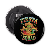 Fiesta Squad Grappig Cinco de Mayo Mexicaanse part Button Flesopener (Voorkant)