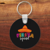 Fiesta Squad Grappig Cinco de Mayo Sombrero Vrouwe Sleutelhanger (Voorkant)