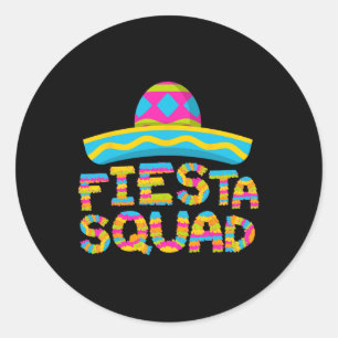Fiesta Squad Grappige Cinco De Mayo Mexicaanse Fee Ronde Sticker