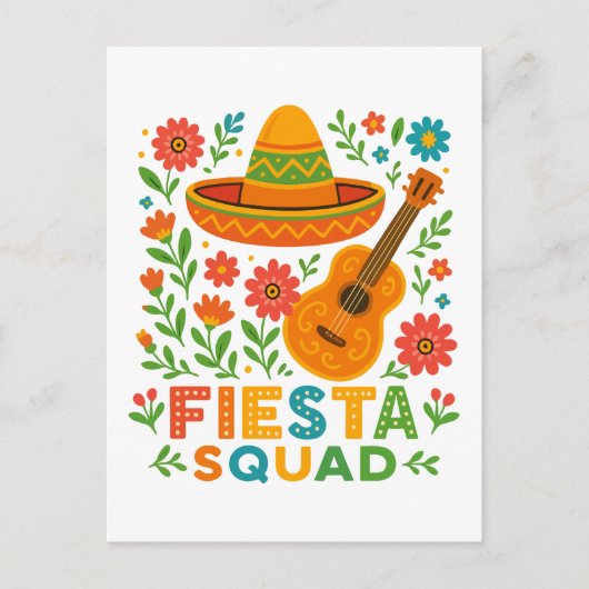 Fiesta Squad – Kleurrijke feestvibes Briefkaart (Voorkant)