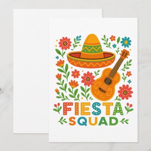 Fiesta Squad – Kleurrijke feestvibes Feestdagenkaart (Voorkant / Achterkant)