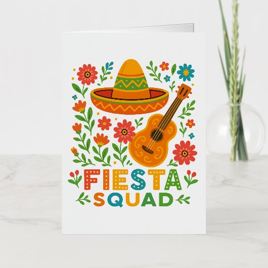 Fiesta Squad – Kleurrijke feestvibes Folie Wenskaart (Voorkant)