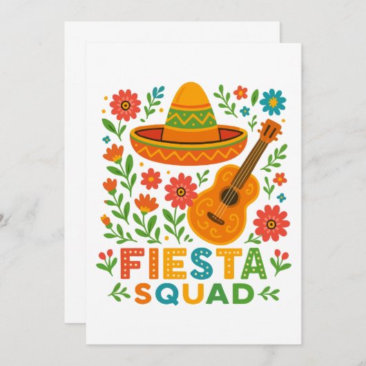 Fiesta Squad – Kleurrijke feestvibes Kaart (Voorkant / Achterkant)