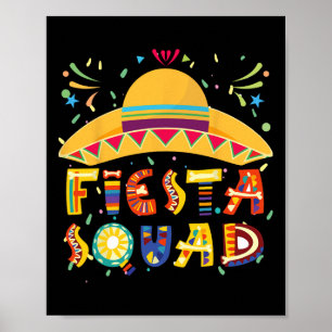 Fiesta Squad Mexico Fiesta Taco Gitaar Cinco de Ma Poster