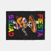 Fiesta squad ontwerp cinco de mayo skelet sombrer fleece deken (Voorkant (Horizontaal))