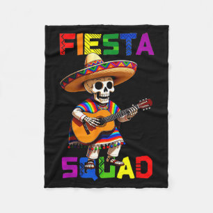Fiesta squad ontwerp cinco de mayo skelet sombrer fleece deken