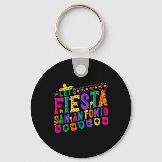 Fiesta Squad San Antonio Texas Cinco de Mayo Lets Sleutelhanger (Voorkant)