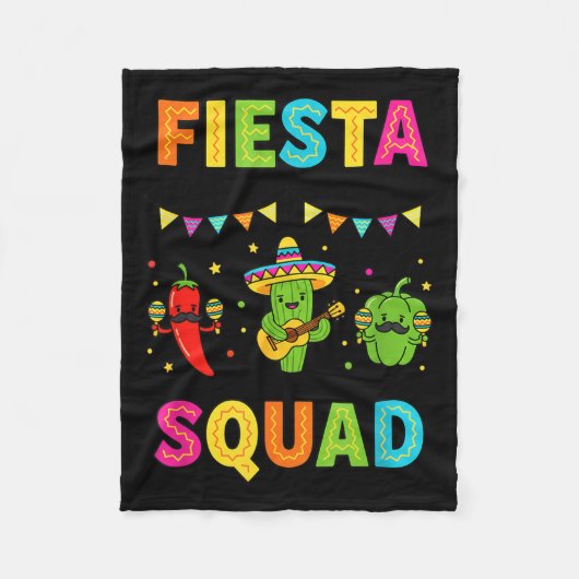 Fiesta squad schattige cactus peper bell pepper ki fleece deken (Voorkant)